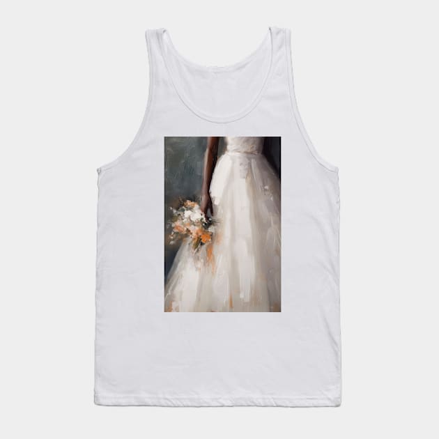 Fleeting Moment: Bride Dropping Bouquet Painting Tank Top by simonrudd